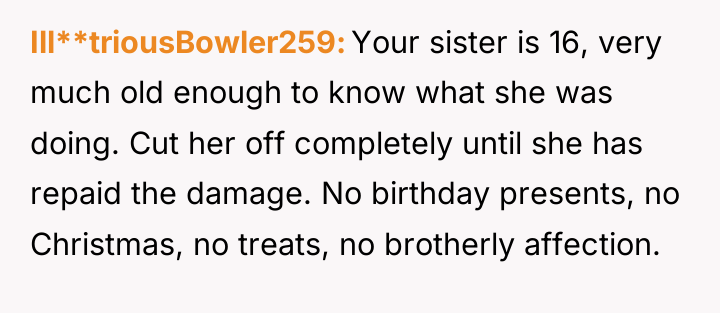 Ill**triousBowler259 Your sister is 16, very much old enough to...
