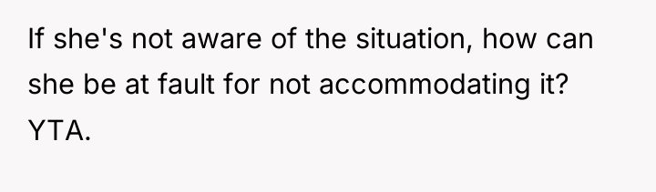 If she's not aware of the situation, how can she...