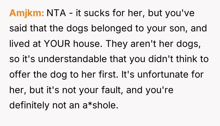 Amjkm NTA - it sucks for her, but you've said...