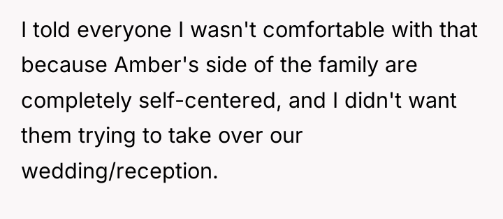 I told everyone I wasn't comfortable with that because Amber's...