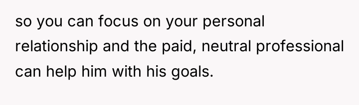 so you can focus on your personal relationship and the...
