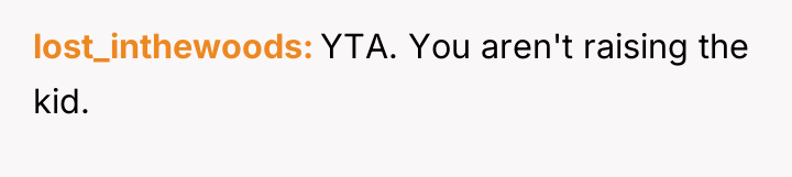 lost_inthewoods YTA. You aren't raising the kid.