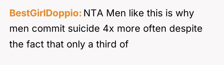 BestGirlDoppio NTA Men like this is why men commit suicide...