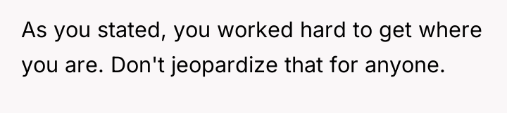 As you stated, you worked hard to get where you...