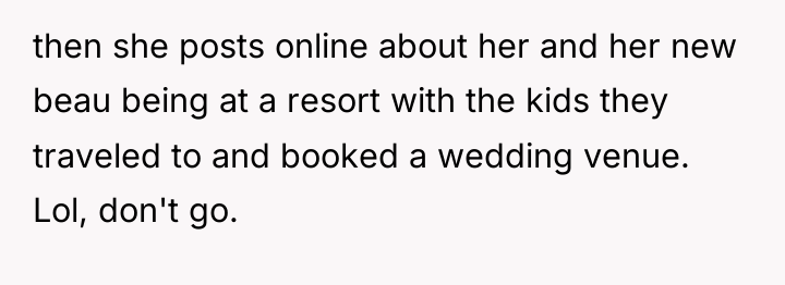 then she posts online about her and her new beau...