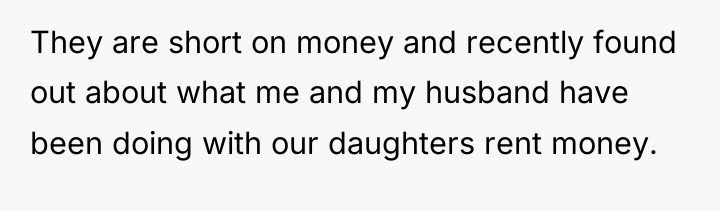 They are short on money and recently found out about...