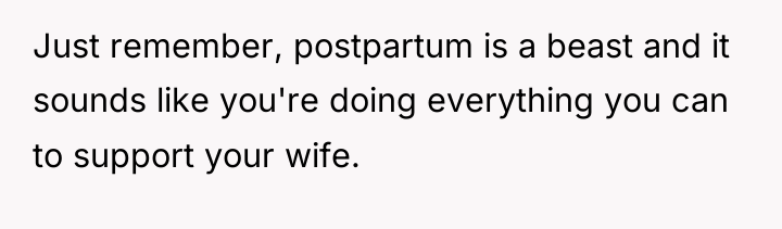 Just remember, postpartum is a beast and it sounds like...
