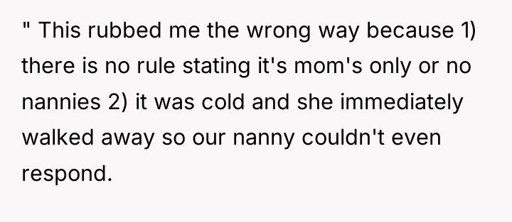 " This rubbed me the wrong way because 1) there...