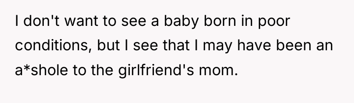 I don't want to see a baby born in poor...