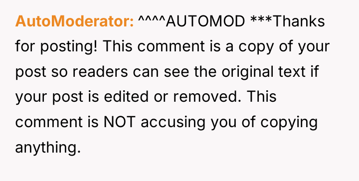AutoModerator ^^^^AUTOMOD ***Thanks for posting! This comment is a copy...