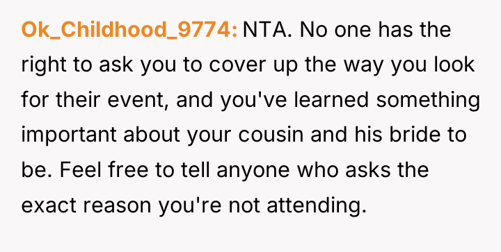 Ok_Childhood_9774 NTA. No one has the right to ask you...