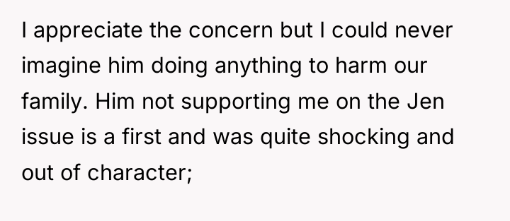 I appreciate the concern but I could never imagine him...