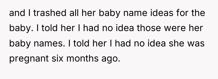 and I trashed all her baby name ideas for the...