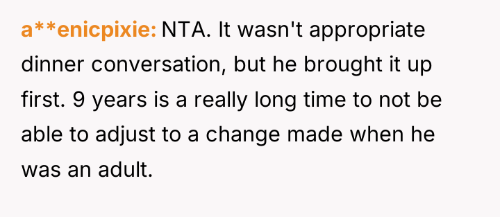 a**enicpixie NTA. It wasn't appropriate dinner conversation, but he brought...