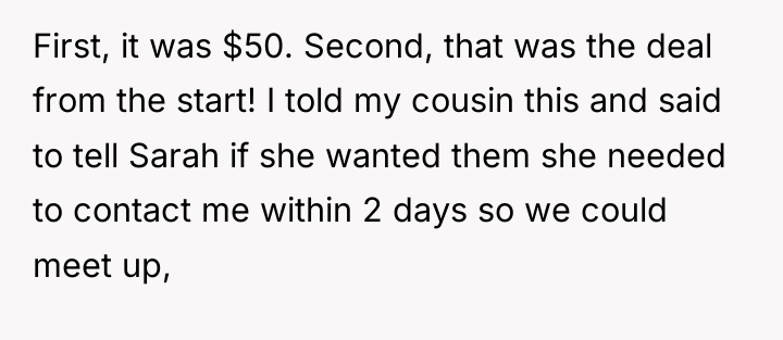First, it was $50. Second, that was the deal from...