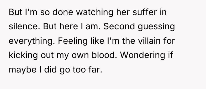 But I'm so done watching her suffer in silence. But...