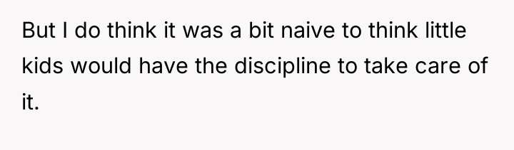 But I do think it was a bit naive to...