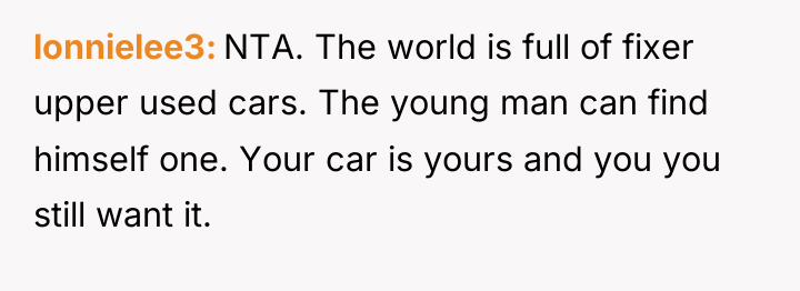 lonnielee3 NTA. The world is full of fixer upper used...