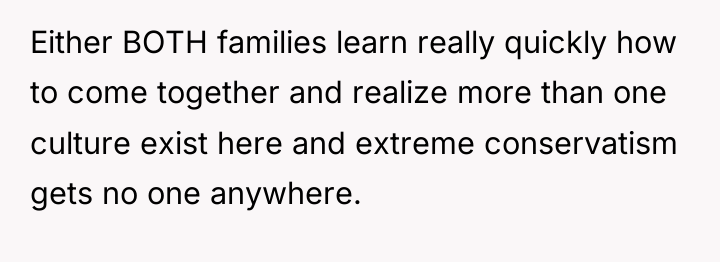 Either BOTH families learn really quickly how to come together...