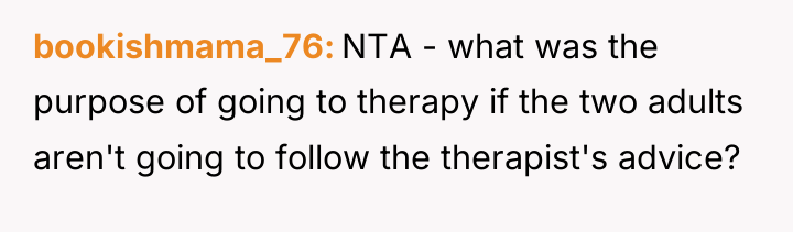 bookishmama_76 NTA - what was the purpose of going to...