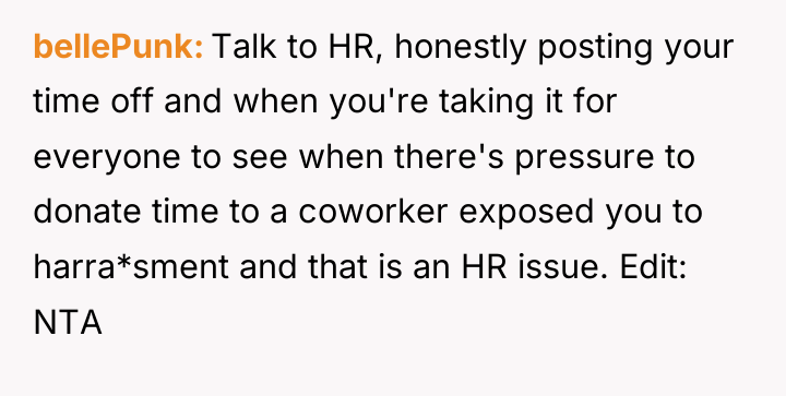 bellePunk Talk to HR, honestly posting your time off and...