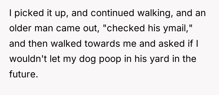 I picked it up, and continued walking, and an older...
