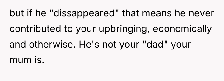 but if he "dissappeared" that means he never contributed to...