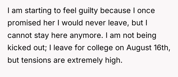 I am starting to feel guilty because I once promised...