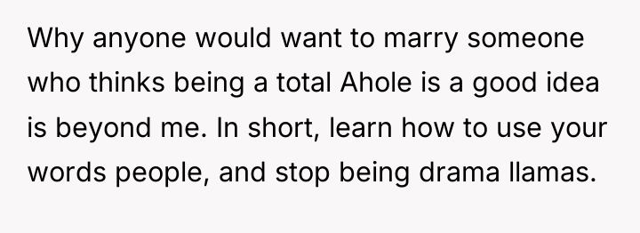 Why anyone would want to marry someone who thinks being...