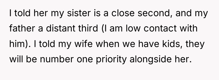 I told her my sister is a close second, and...
