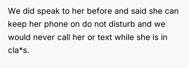 We did speak to her before and said she can...