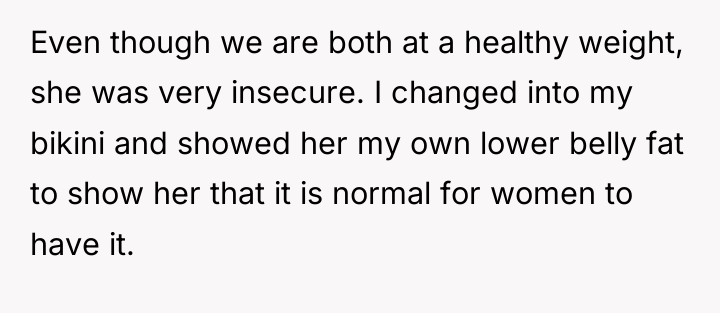 Even though we are both at a healthy weight, she...