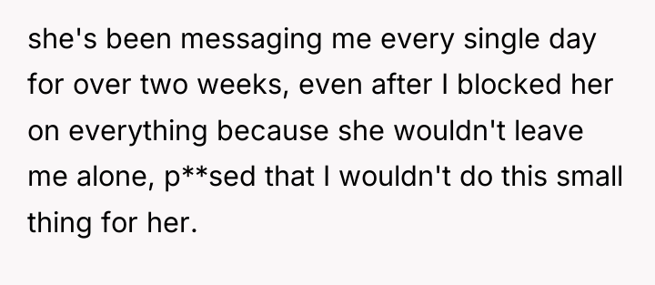 she's been messaging me every single day for over two...