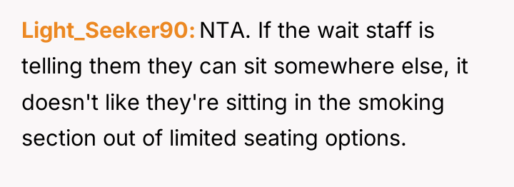 Light_Seeker90 NTA. If the wait staff is telling them they...