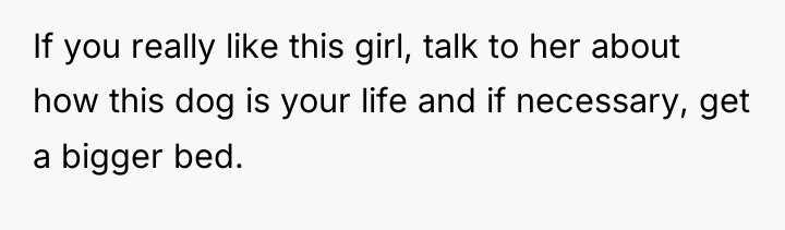 If you really like this girl, talk to her about...