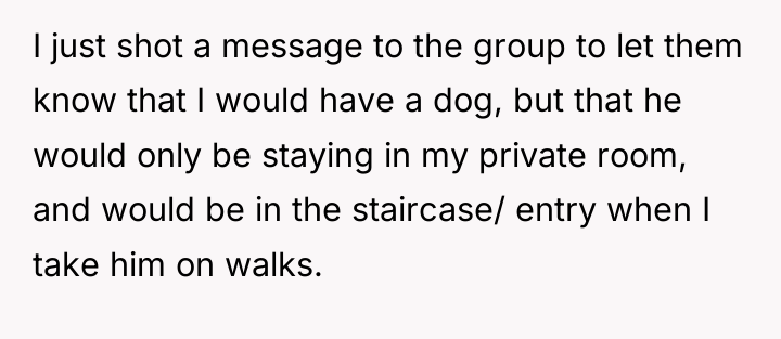 I just shot a message to the group to let...
