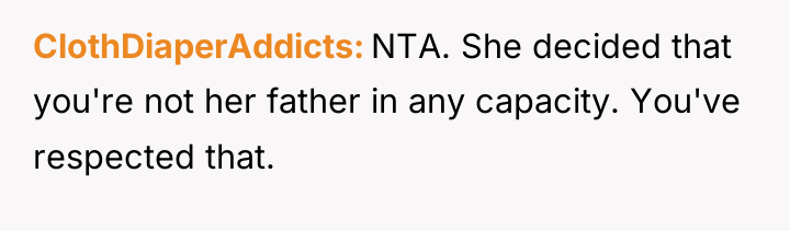 ClothDiaperAddicts NTA. She decided that you're not her father in...