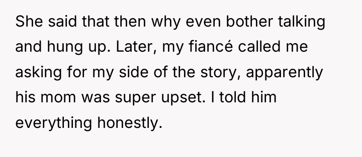 She said that then why even bother talking and hung...