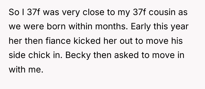 So I 37f was very close to my 37f cousin...
