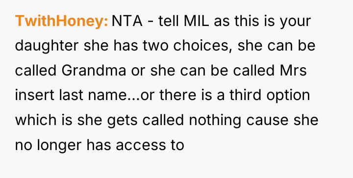 TwithHoney NTA - tell MIL as this is your daughter...