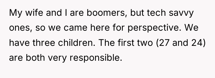 My wife and I are boomers, but tech savvy ones,...