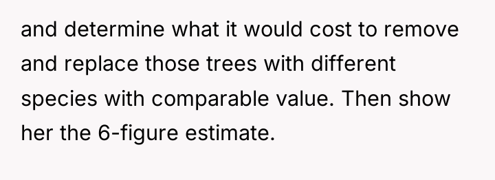 and determine what it would cost to remove and replace...