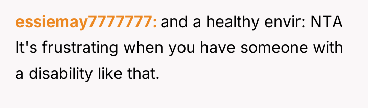 essiemay7777777 and a healthy envir: NTA It's frustrating when you...