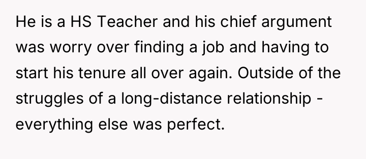 He is a HS Teacher and his chief argument was...