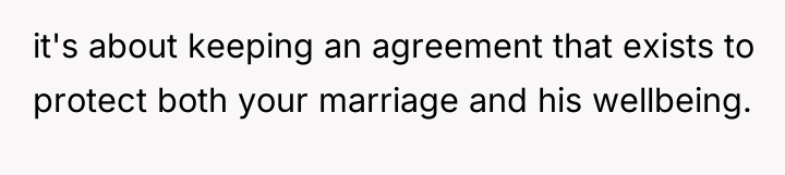 it's about keeping an agreement that exists to protect both...