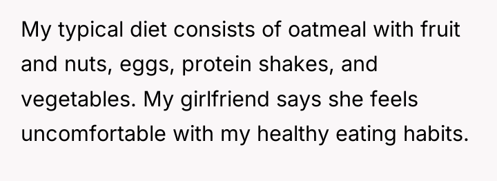 My typical diet consists of oatmeal with fruit and nuts,...