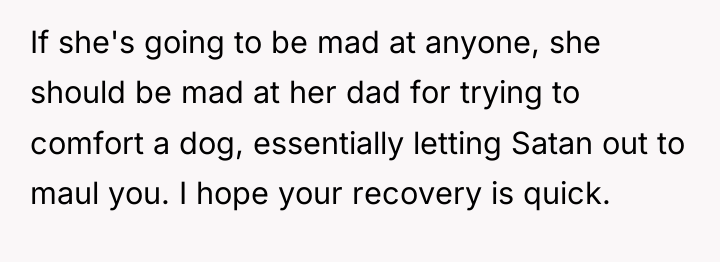 If she's going to be mad at anyone, she should...