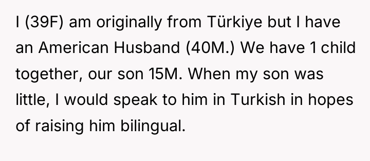 I (39F) am originally from Türkiye but I have an...