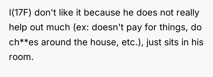 I(17F) don't like it because he does not really help...