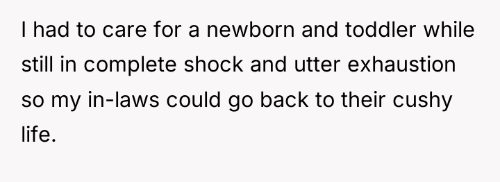 I had to care for a newborn and toddler while...